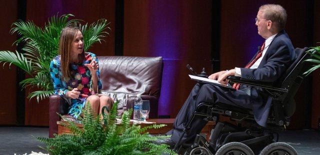 Jim Langevin and Jen Easterly in a fireside chat