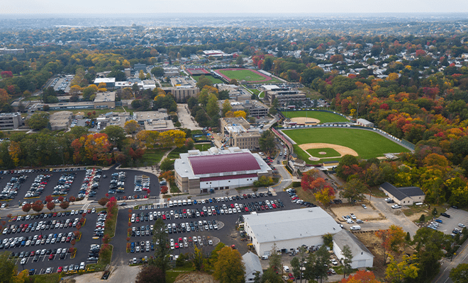 Aerial view of campus